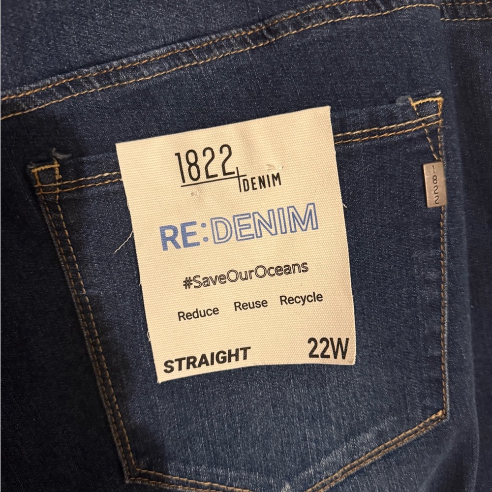1822 Denim Blue Straight Jeans Classic Style